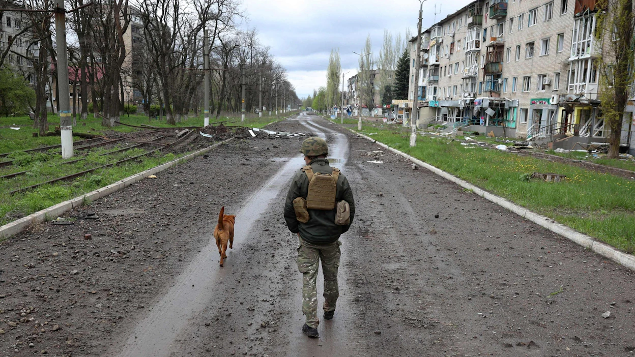 Avdijivka on ollut Ukrainan vastarinnan symboli vuodesta 2014 saakka. Arkistokuva viime huhtikuulta. LEHTIKUVA/AFP.