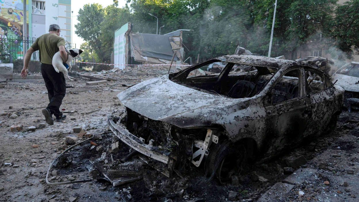 Ukrainan viranomaiset kertoivat myös viime viikolla, että Venäjä oli tehnyt siihen asti raskaimman ilmaiskunsa maahan. Arkistokuva viime viikolla Kiovasta.