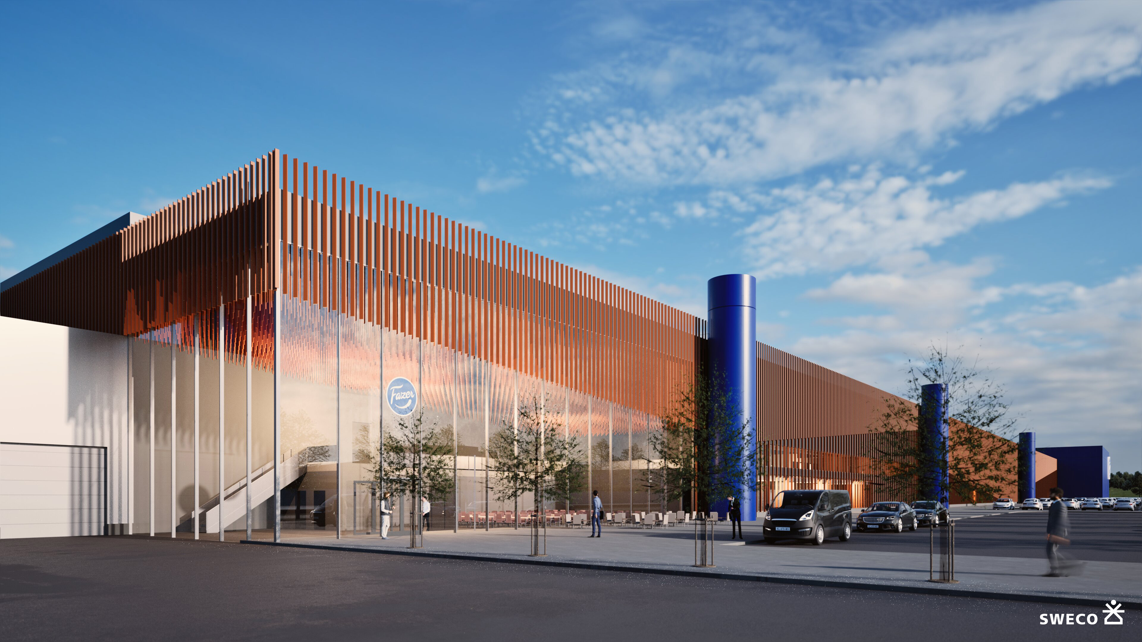 Tältä rakentuvan suklaatehtaan on määrä näyttää, kun se valmistuu.