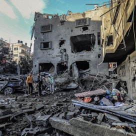 Israelin 17.10. tekemien ilmaiskujen aiheuttamia tuhoja Palestiinassa.
