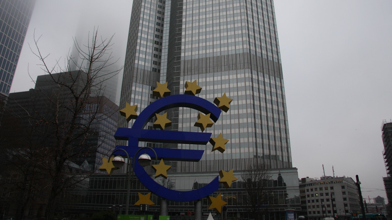 Euroopan keskuspankin pääkonttori Frankfurtissa. Kuvituskuva.