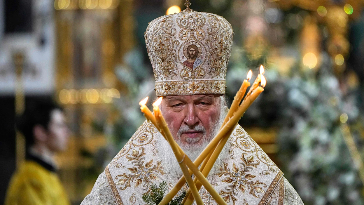 Venäjällä patriarkka Kirillin johtama ortodoksinen kirkko on tukenut avoimesti Venäjän hyökkäyssotaa Ukrainassa. LEHTIKUVA/AFP.