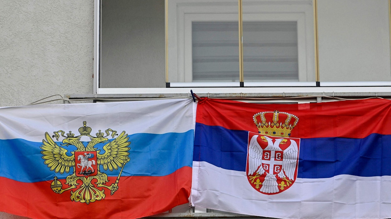 Venäjä esiintyy etenkin Serbian ja serbialaisten suojelijana ja se on tukenut Serbiaa Kosovoon liittyvissä asioissa.  LEHTIKUVA / AFP. 