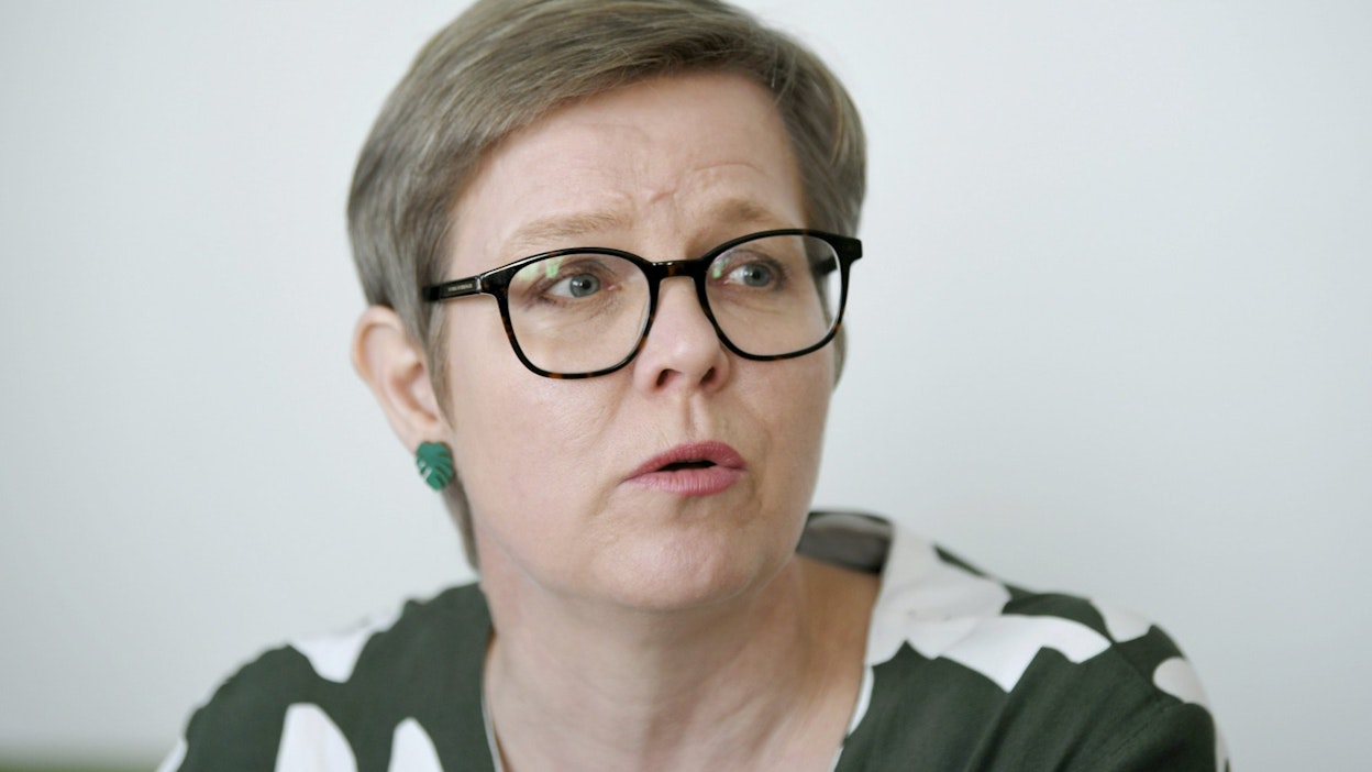 Sisäministeri Krista Mikkonen (vihr.) sanoo HS:lle myös, että poliisin määrärahoja tulisi nostaa seuraavalla hallituskaudella. Arkistokuva. LEHTIKUVA / Markku Ulander.