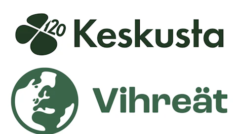 Vihreiden ja keskustan viralliset logot ovat kuin kaksi marjaa.