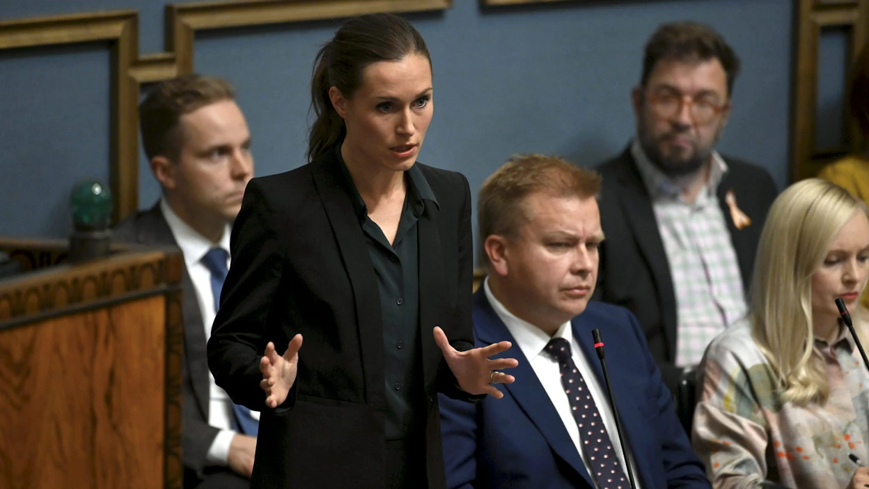Hallitus käsittelee iltakoulussaan ulko- ja turvallisuuspoliittista tilannetta, Marin kertoi Twitterissä. Lehtikuva / Antti Aimo-Koivisto.