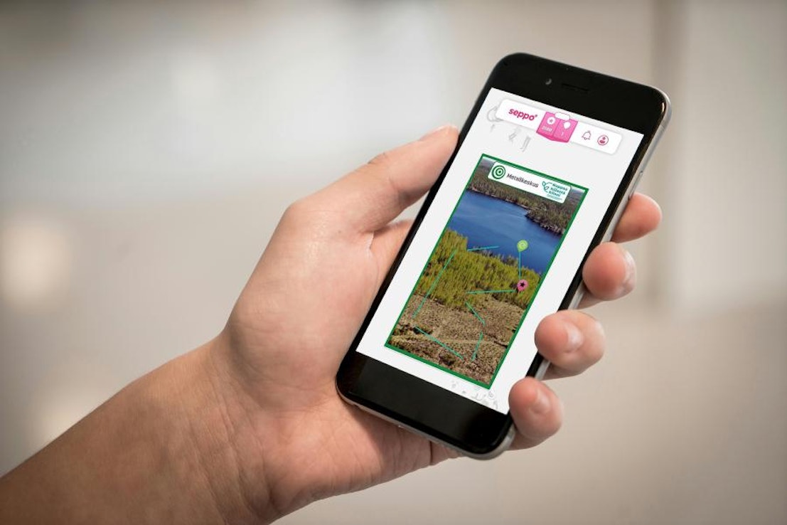 Metsäkeskuksen uutta taimikonhoitopeliä voi pelata älypuhelimella.