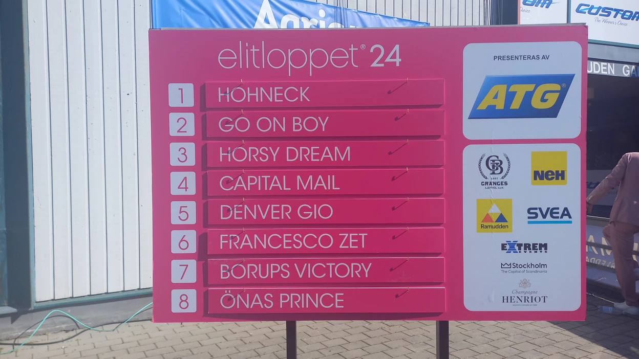 Elitloppet finaali ajetaan Suomen aikaa 18.45. Lähtöradat finaaliin ovat valittu.