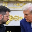 Ukrainan presidentin kanslian mukaan Volodymyr Zelenskyi odottaa keskustelevansa Yhdysvaltain presidentti Donald Trumpin kanssa lähipäivinä. Torstaina Zelenskyi tapasi Yhdysvaltain puolustusviranomaisia Kiovassa. LEHTIKUVA/AFP.