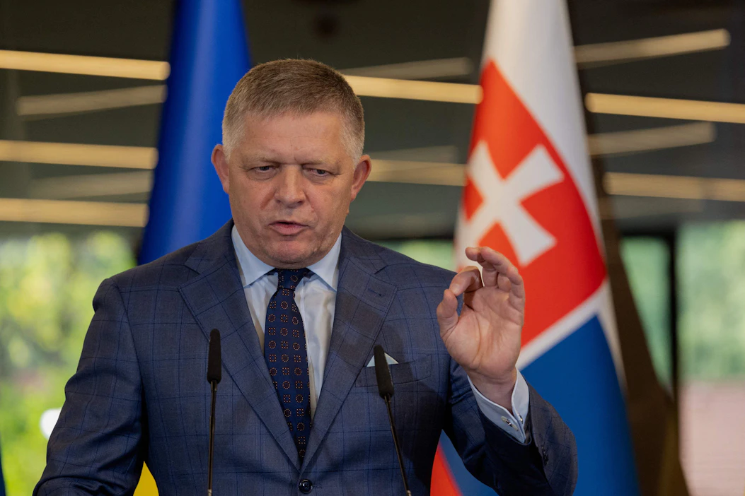 Slovakian pääministeri Robert Fico on yksi harvoista EU-johtajista, joka on pitänyt yllä suhteita Venäjän johtoon. LEHTIKUVA/AFP.