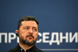 Presidentti Volodymyr Zelenskyi ilmaisi varoituksensa tiistai-iltaisessa puheessaan sen jälkeen, kun Venäjän ilmaiskut olivat surmanneet toistakymmentä ihmistä Kiovan ympäristössä. AFP/LEHTIKUVA. 
