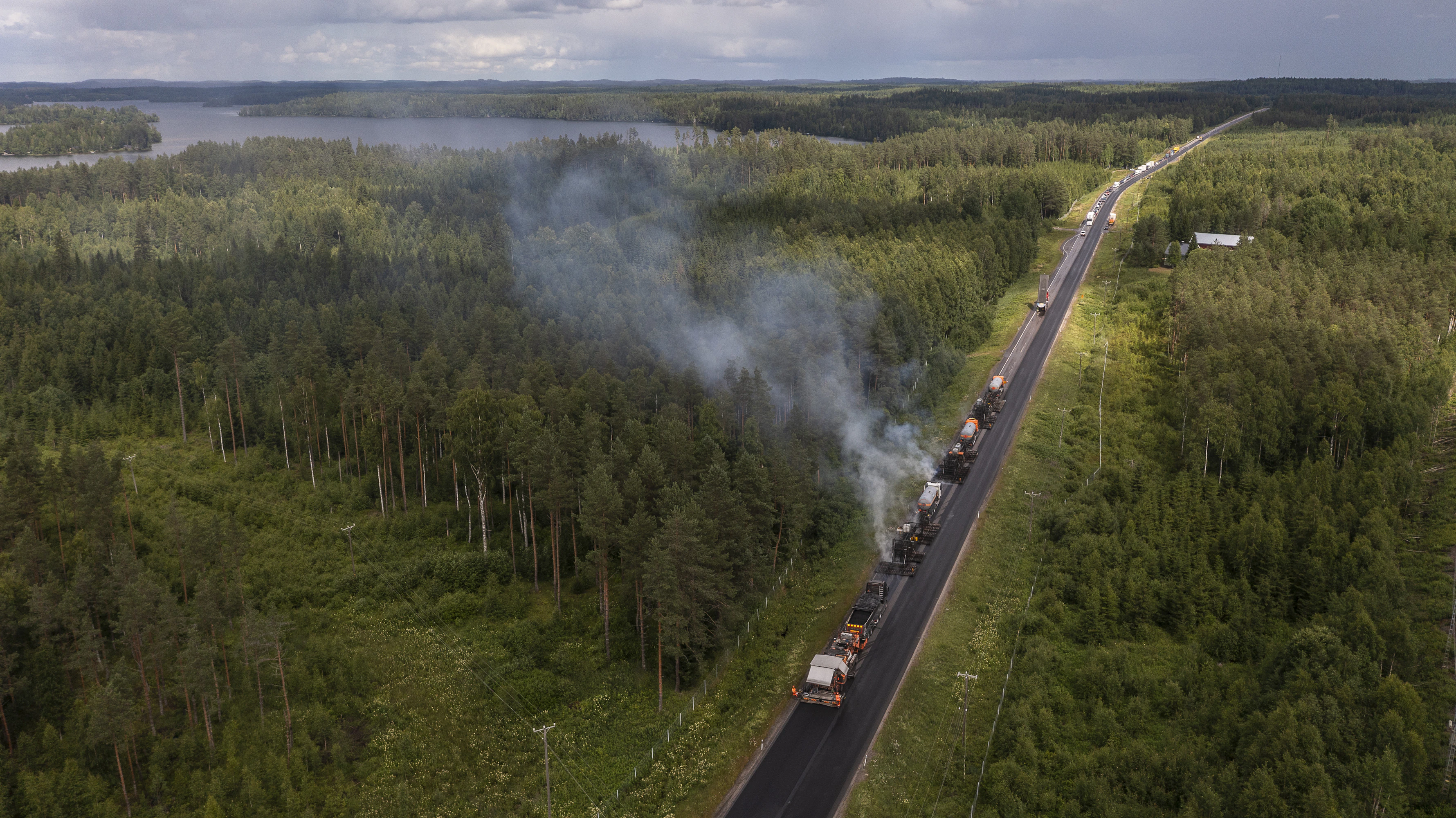 Yli 40 kilometrin päällystystyömaa Etelä-Karjalassa oli poikkeuksellisen pitkä.