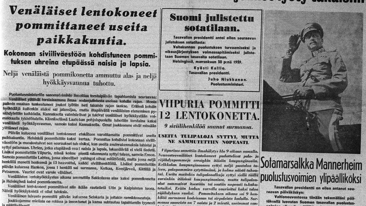 Puna-armeija hyökkäsi Suomeen ilman sodanjulistusta ja avasi tulen Karjalan kannaksella kello 6.50.