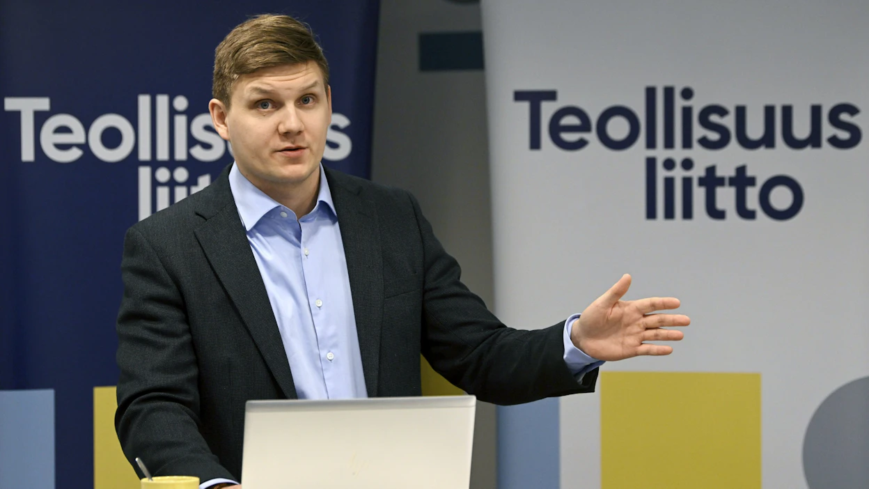 Teollisuusliiton yhteiskuntasuhdepäällikkö Timo Nevaranta kertoi eduskuntavaalitavoitteista maanantaina Helsingissä.
