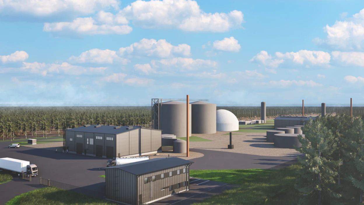 Suomen ensimmäinen suuren mittakaavan nesteytetyn biokaasun tuotantolaitos nousee Nurmoon, kun Suomen Lantakaasu ja Atria päättivät äskettäin Nurmon Bioenergian biokaasulaitoksen rakentamisesta (havainnekuva).