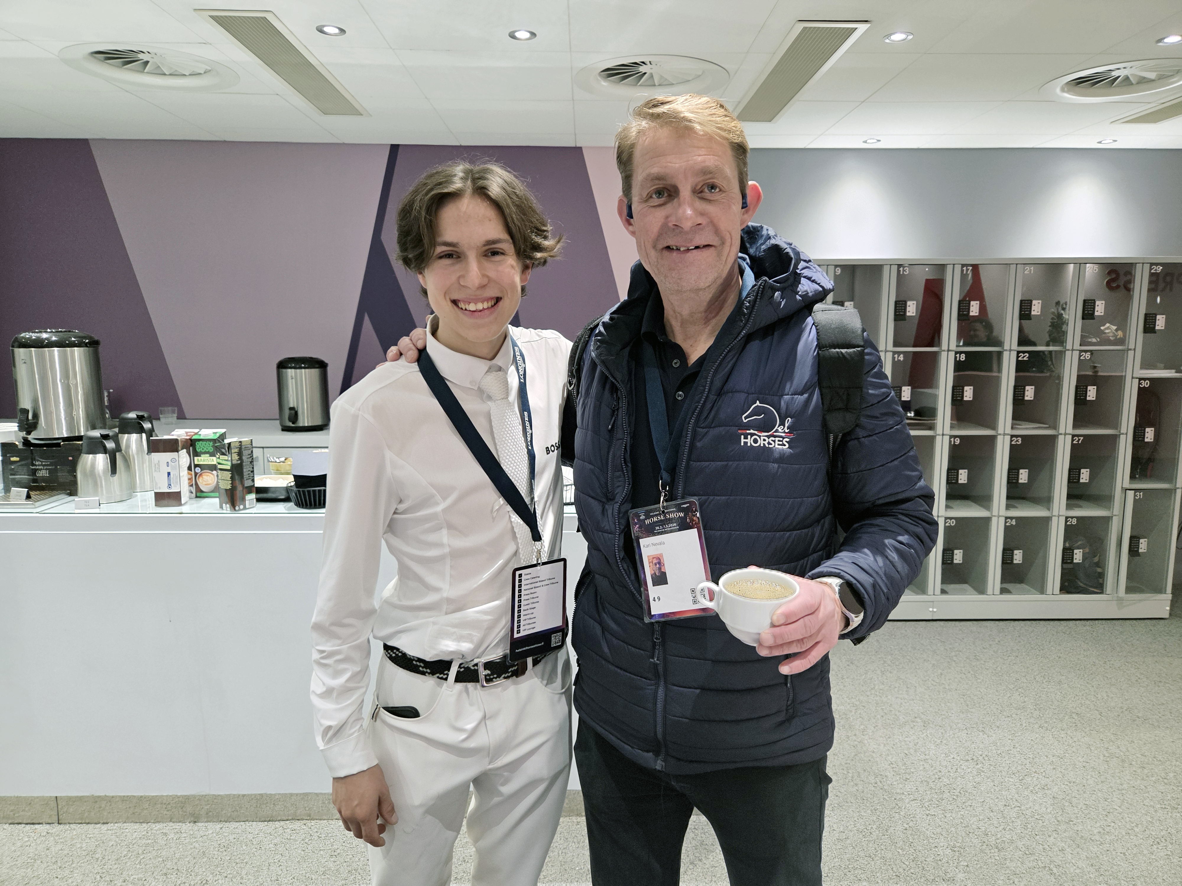 Jone Illi ja Kari Nevala kohtasivat HIHS:ssä iloisissa merkeissä.