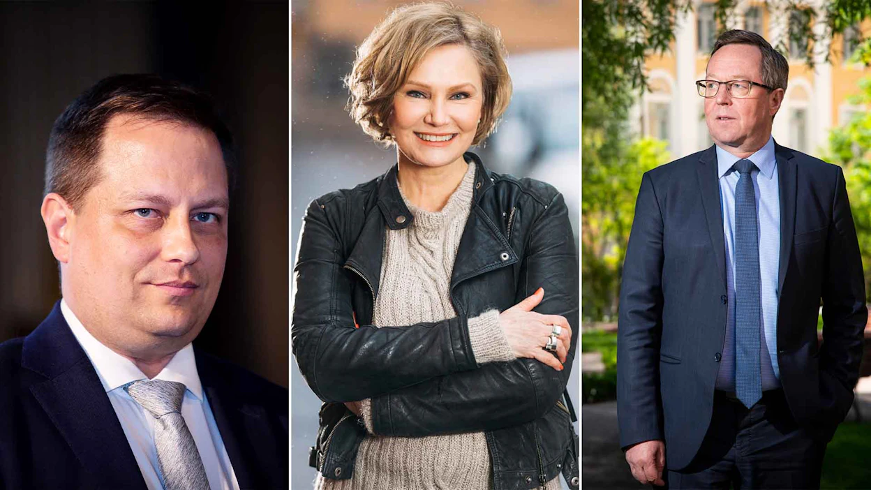 Vilhelm Junnilan (ps.), Eija-Riitta Korholan (kd.) ja Mika Lintilän (kesk.) äänimäärä ei näytä riittävän paikkaan europarlamentissa.