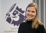 Journalistiliiton puheenjohtajan Marjaana Varmavuoren mukaan kertaluontoinen tuki STT:lle ei yksin riitä ratkaisemaan alan ongelmia, vaan tarvitaan pitkäjänteisiä päätöksiä. LEHTIKUVA / Markku Ulander.