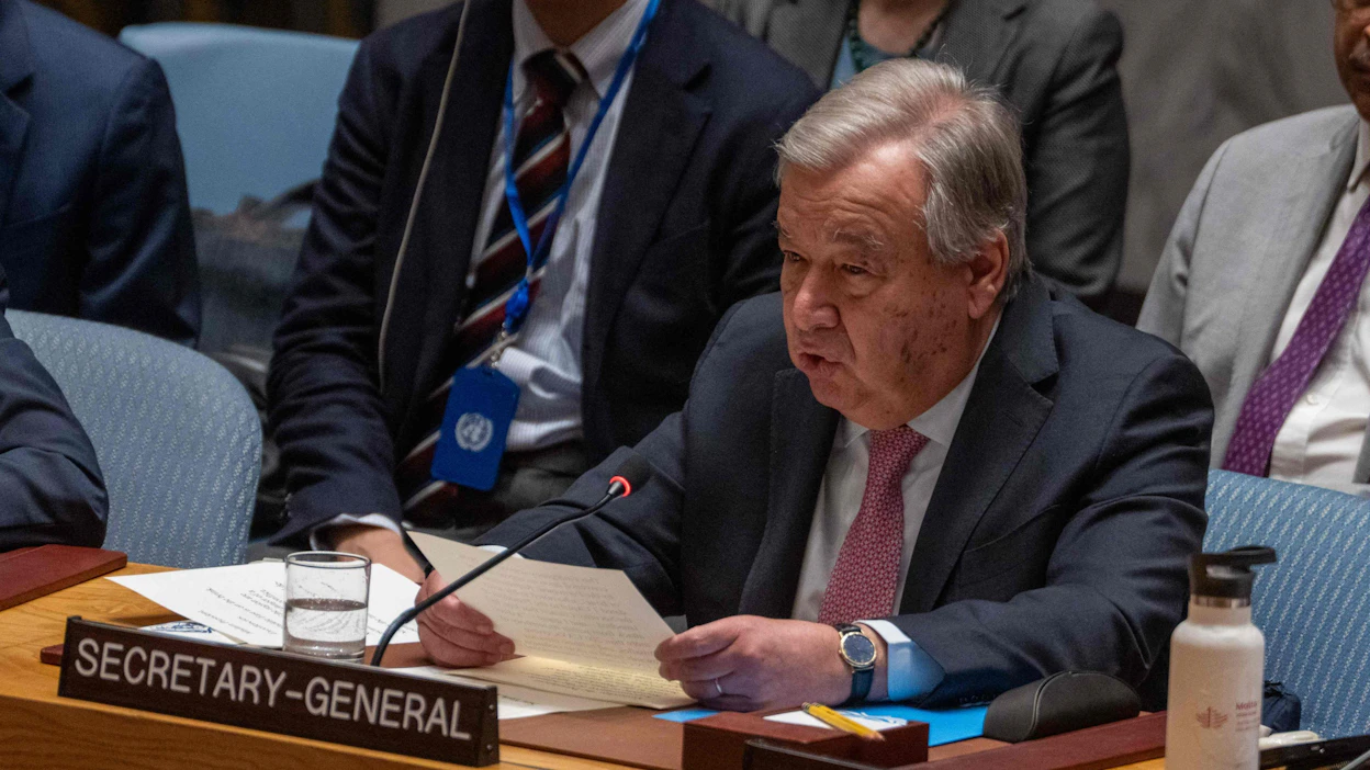 YK:n pääsihteeri Antonio Guterres peräänkuulutti äärimmäistä malttia ja painotti, että nyt on aika purkaa jännitteitä. LEHTIKUVA/AFP.