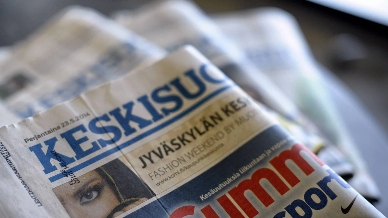 Keskisuomalainen-konserni keskittää paperilehtiensä tuotannon viiteen taittokeskukseen. LEHTIKUVA / Kristiina Lehto.