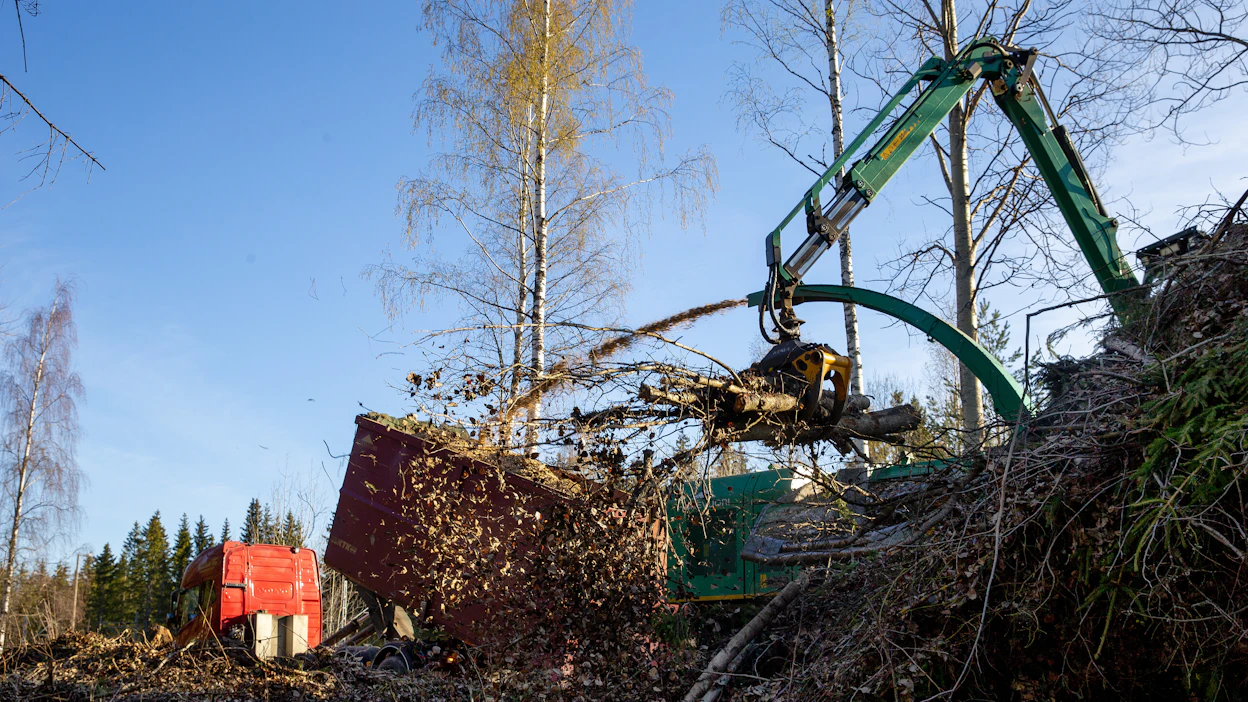 Taustalla metsähakkeen käytön vähenemisessä vuonna 2025 on vuoden poikkeuksellisen lauha sää, mikä laski lämmöntuotannon tarvetta.