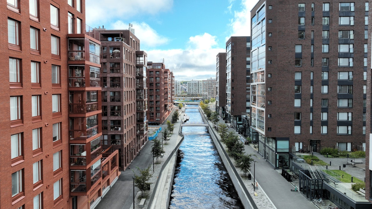 Kerrostaloja Ranta-Tampellan alueella Tampereella. LEHTIKUVA / Heikki Saukkomaa.