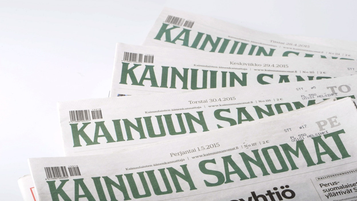 Kainuun Sanomat ilmestyy jatkossa painettuna lehtenä tiistaista lauantaihin, kertoo lehteä julkaiseva Hilla Group. LEHTIKUVA / Anni Reenpää. 
