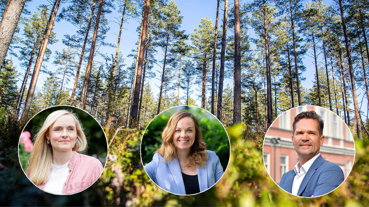 Maria Ohisalo (vihr.), Katri Kulmuni (kesk.) ja Mika Aaltola (kok.) ovat meppeinä ensimmäistä kauttaan.