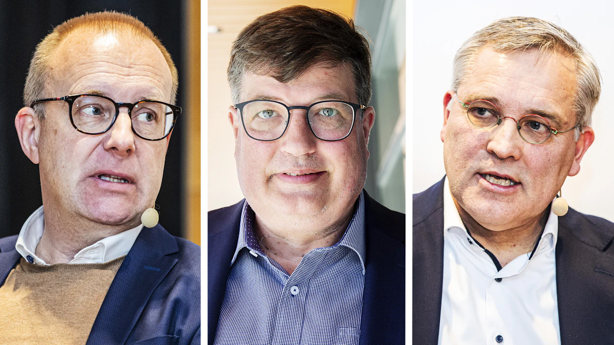 SAK:n Jarkko Eloranta (vas.) sekä Suomen yrittäjien Mikael Pentikäinen (oik.) tapasivat tänään työministeri Arto Satosen.