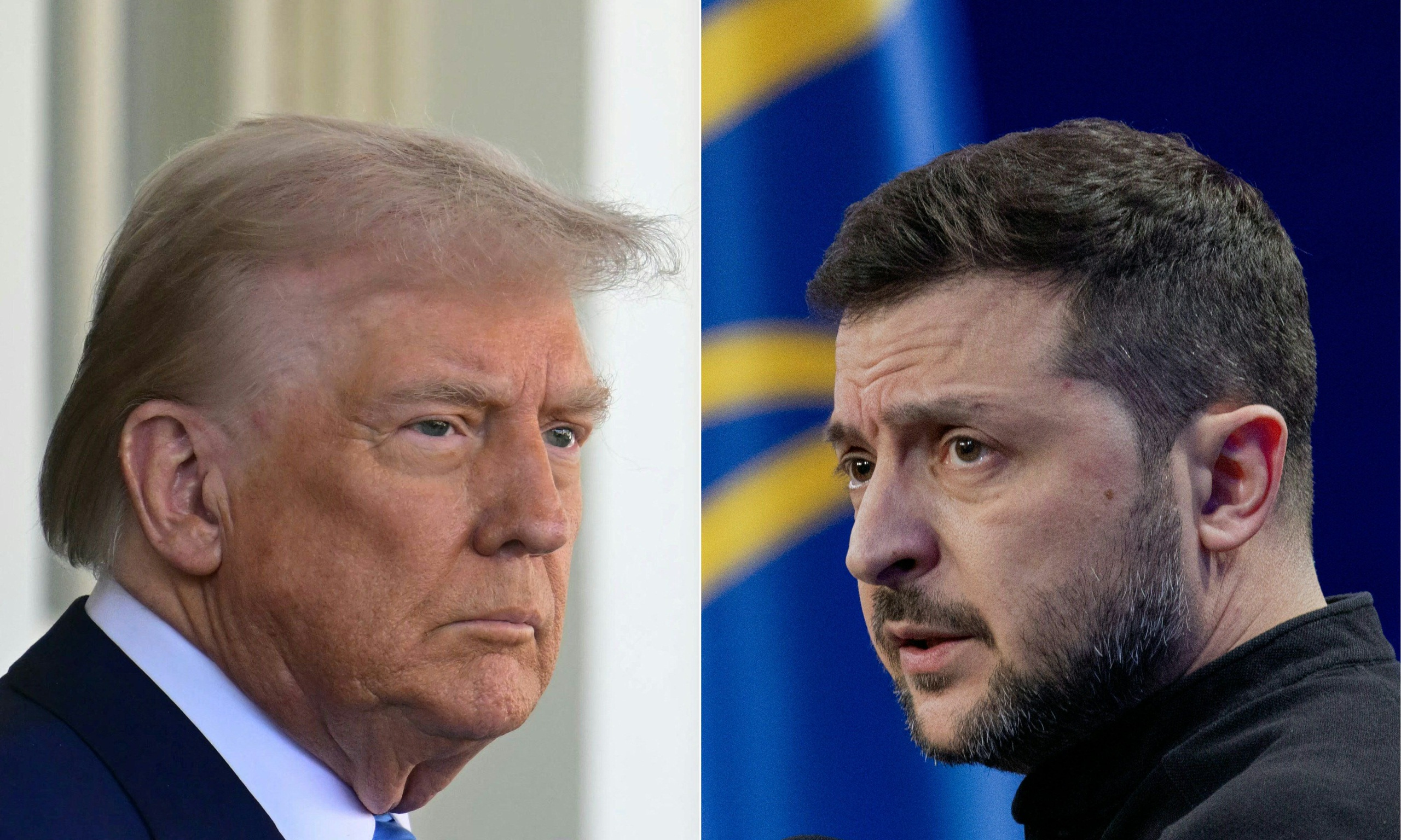 Lopulliset päätöksen rauhan puitteista tekevät lausunnon mukaan Yhdysvaltain presidentti Donald Trump ja Ukrainan presidentti Volodymyr Zelenskyi. LEHTIKUVA/AFP. 