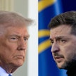 Lopulliset päätöksen rauhan puitteista tekevät lausunnon mukaan Yhdysvaltain presidentti Donald Trump ja Ukrainan presidentti Volodymyr Zelenskyi. LEHTIKUVA/AFP.