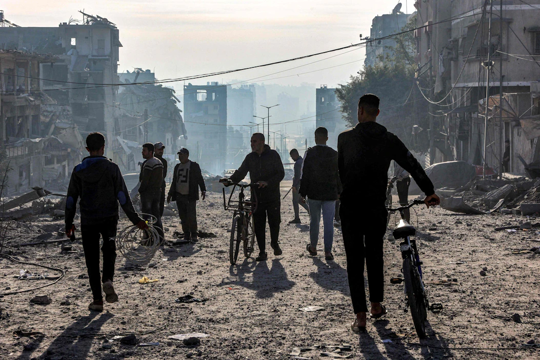 Israel on jatkanut Gazan pommittamista myös tulitaukoneuvottelujen aikana. Kuva Gaza Citystä on otettu tämän viikon tiistaina. LEHTIKUVA/AFP.