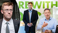Metsä Groupin metsäjohtaja Juha Mäntylä, UPM:n Sauli Brander ja Stora Enson Janne Partanen.