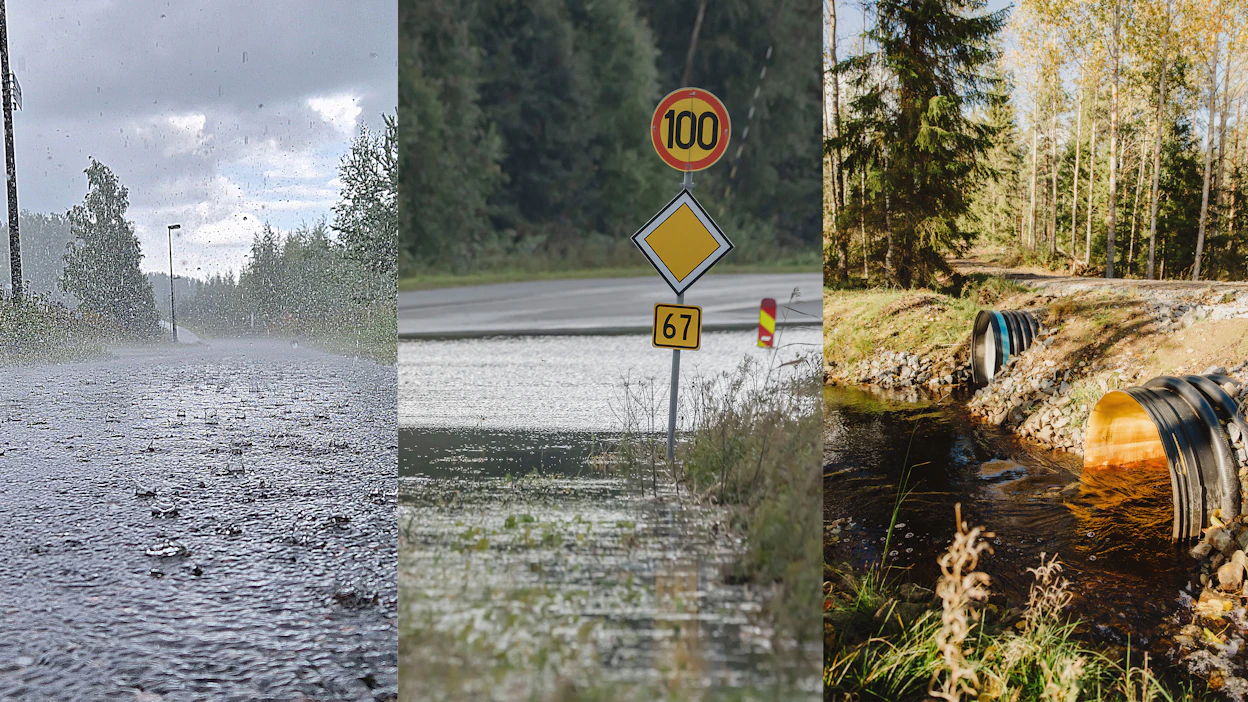 Tierumpujen vanhat mitoitukset eivät riitä, jos poikkeukselliset sateet yleistyvät. Kuvituskuva.