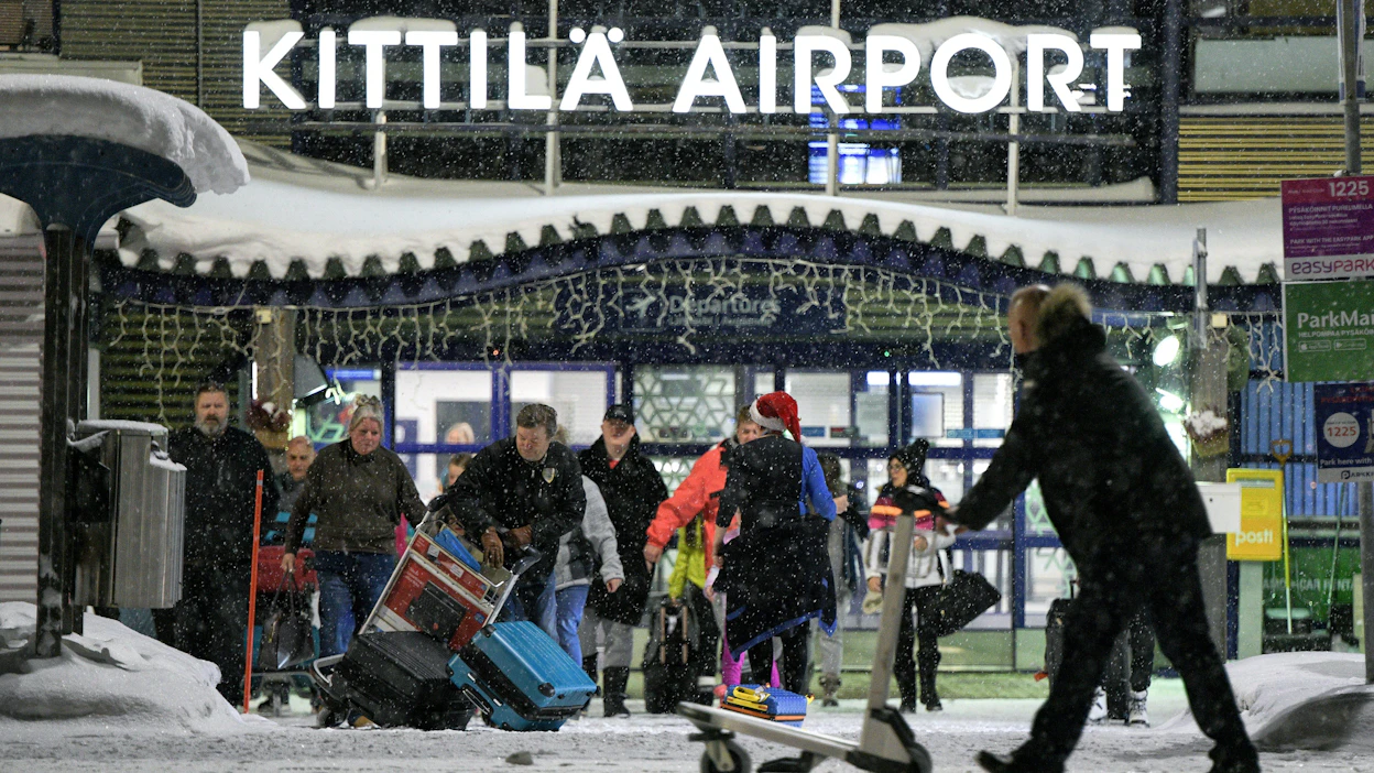 Kittilän lentoasemalla ei ollut lentoja lainkaan myöskään perjantaina eikä lauantaina. Arkistokuva. LEHTIKUVA / Aku Häyrynen.