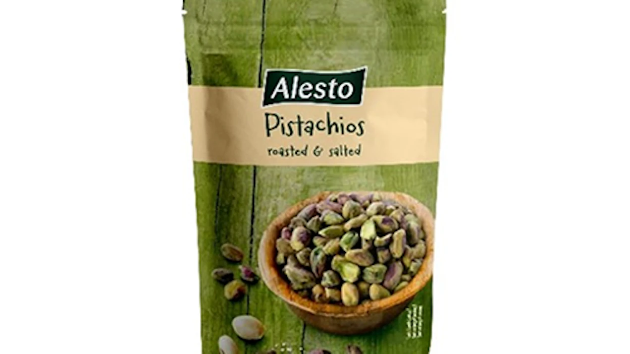 Alesto-tuotemerkin paahdettu, kuorittu ja suolattu -pistaasipähkinöiden erä vedetään takaisin.