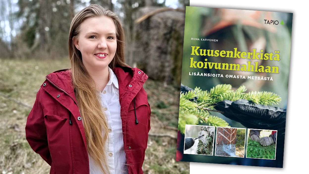 Kirjan kirjoittaja Riina Karvonen on maisterivaiheen metsätieteen opiskelija Helsingin yliopistosta. Hän sai ensikosketuksen luonnontuotteisiin mummultaan, jolla oli tapana keittää kuusenkerkkäsiirappia ja kerätä koivunmahlaa.