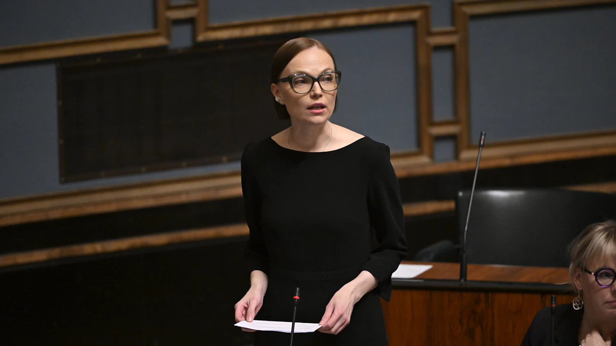 Vasemmistoliitto on saavuttanut Minja Koskelan (kuvassa) puheenjohtamana ennätyksellisen kannatuksen viimeisen 15 vuoden aikana. LEHTIKUVA / Mikko Stig.