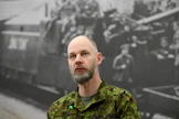Viron puolustusvoimien komentaja Andrus Merilo sanoi maanantaina Tallinnassa JEF-maiden päämieskokouksen yhteydessä, että Viron on oltava valmis pysäyttämään Venäjän hyökkäys. LEHTIKUVA / Jussi Nukari. 
