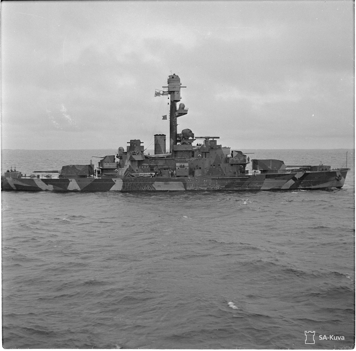 Panssarilaiva Ilmarinen laskettiin vesille Turussa 9.7.1931. Sota-arkiston kuva 1941.