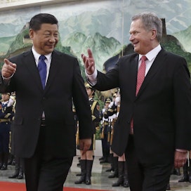 Presidentti Sauli Niinistö tapasi Kiinan presidentin Xi Jinpingin Pekingissä 2019.
