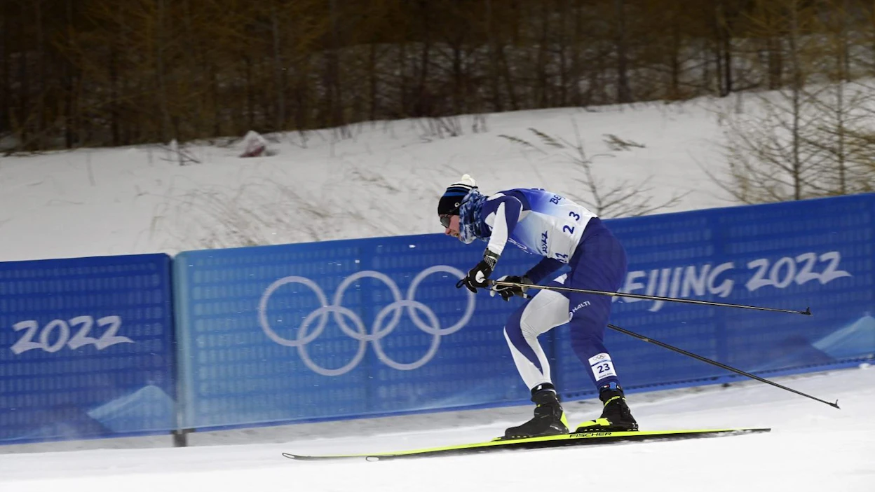 Joni Mäki oli neljäs Pekingin olympialaisten vapaan hiihtotavan sprinttikisassa. LEHTIKUVA / Emmi Korhonen