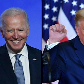 Demokraattien presidenttiehdokas Joe Bidenin (vasemmalla) ja presidentti Donald Trumpin ilmastolinjat eroavat toisistaan suuresti. LEHTIKUVA/AFP
