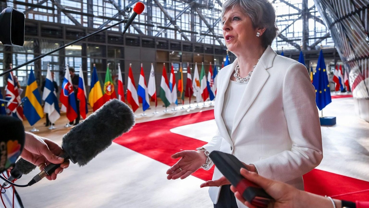 Theresa May on kertonut ehdotuksiaan siitä, mitä kansalaisten asemalle tapahtuu brexitin jälkeen. LEHTIKUVA/AFP
