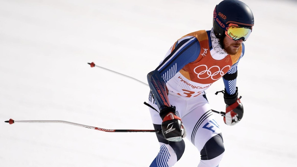 Alppihiihtäjä Samu Torsti Pyeongchangin olympialaisissa. LEHTIKUVA / Vesa Moilanen