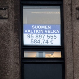 Suomen valtioen velka kasvaa vääjäämättä.