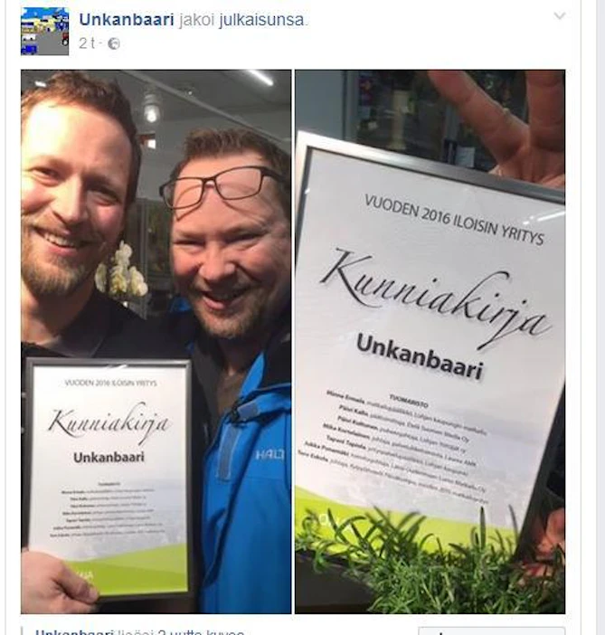 Unkan baaria luotsaavat yrittäjäveljekset Harri ja Janne Teperi.