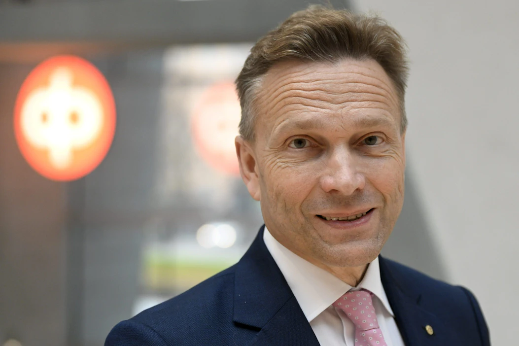 OP-ryhmän pääjohtaja Timo Ritakallio kuvailee pörssitiedotteessa pankkikonsernin vuotta erittäin onnistuneeksi. LEHTIKUVA / Markku Ulander.