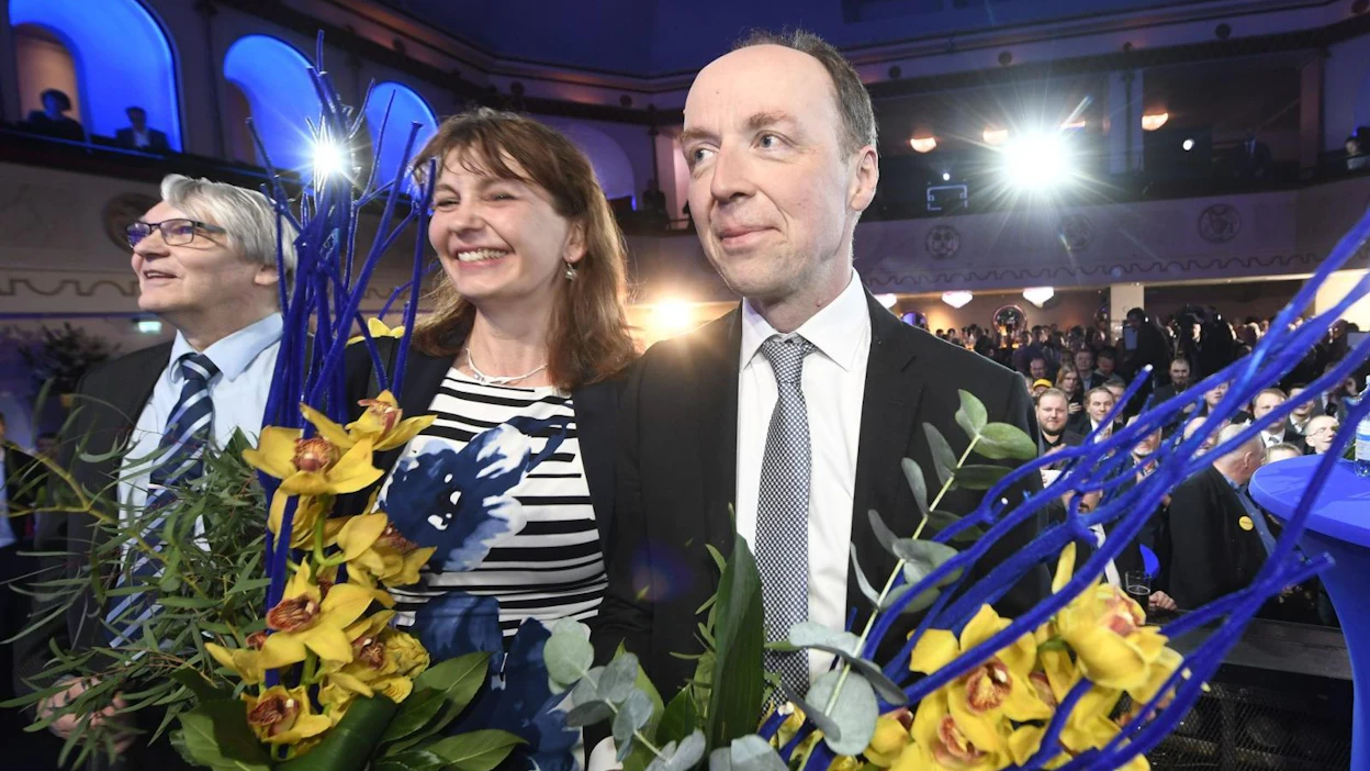 Jussi Halla-aholla oli yli 28 000 ääntä, kun pääkaupungin äänistä oli laskettu reilut 90 prosenttia. LEHTIKUVA / VESA MOILANEN