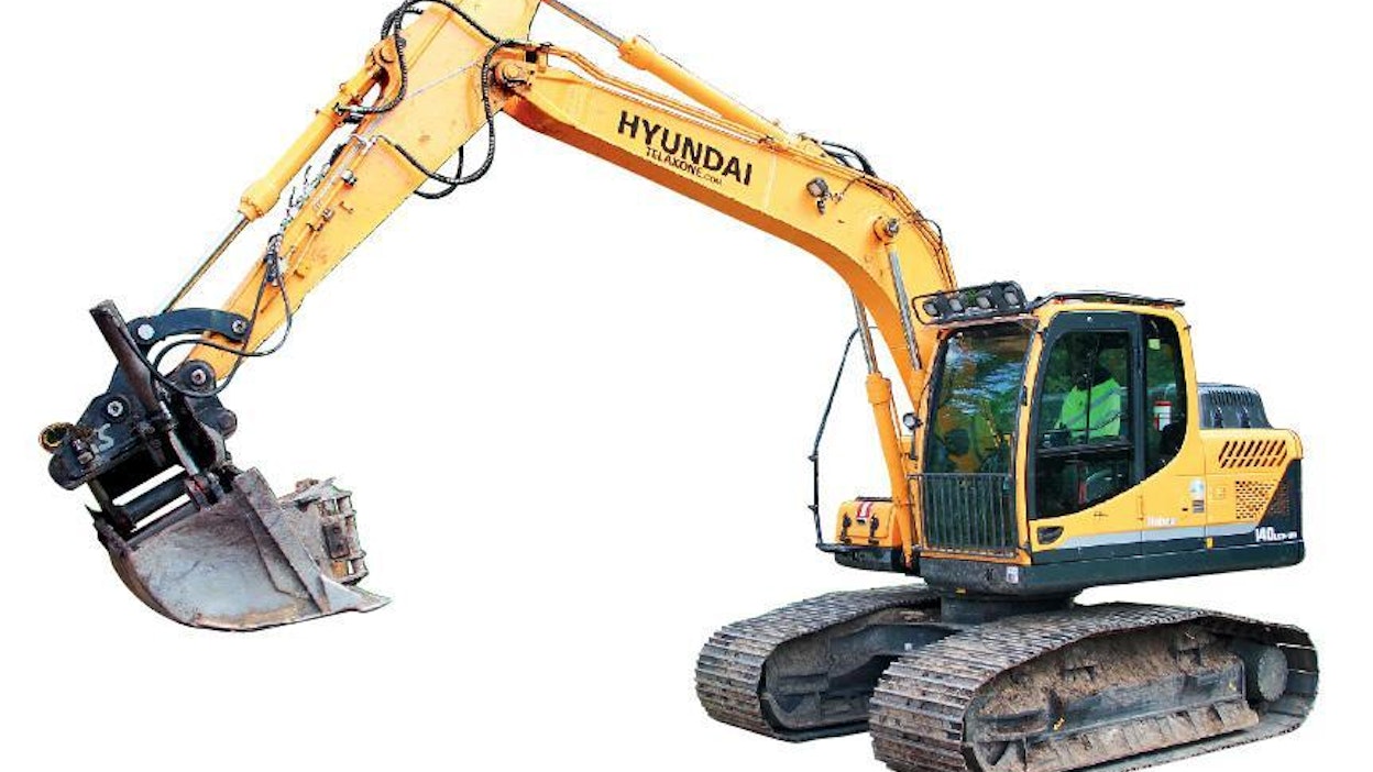Hyundai R140LCM-9A:n maavara on 60 cm. Vetoteho on sama, kuin 18-tonnisessa koneessa.